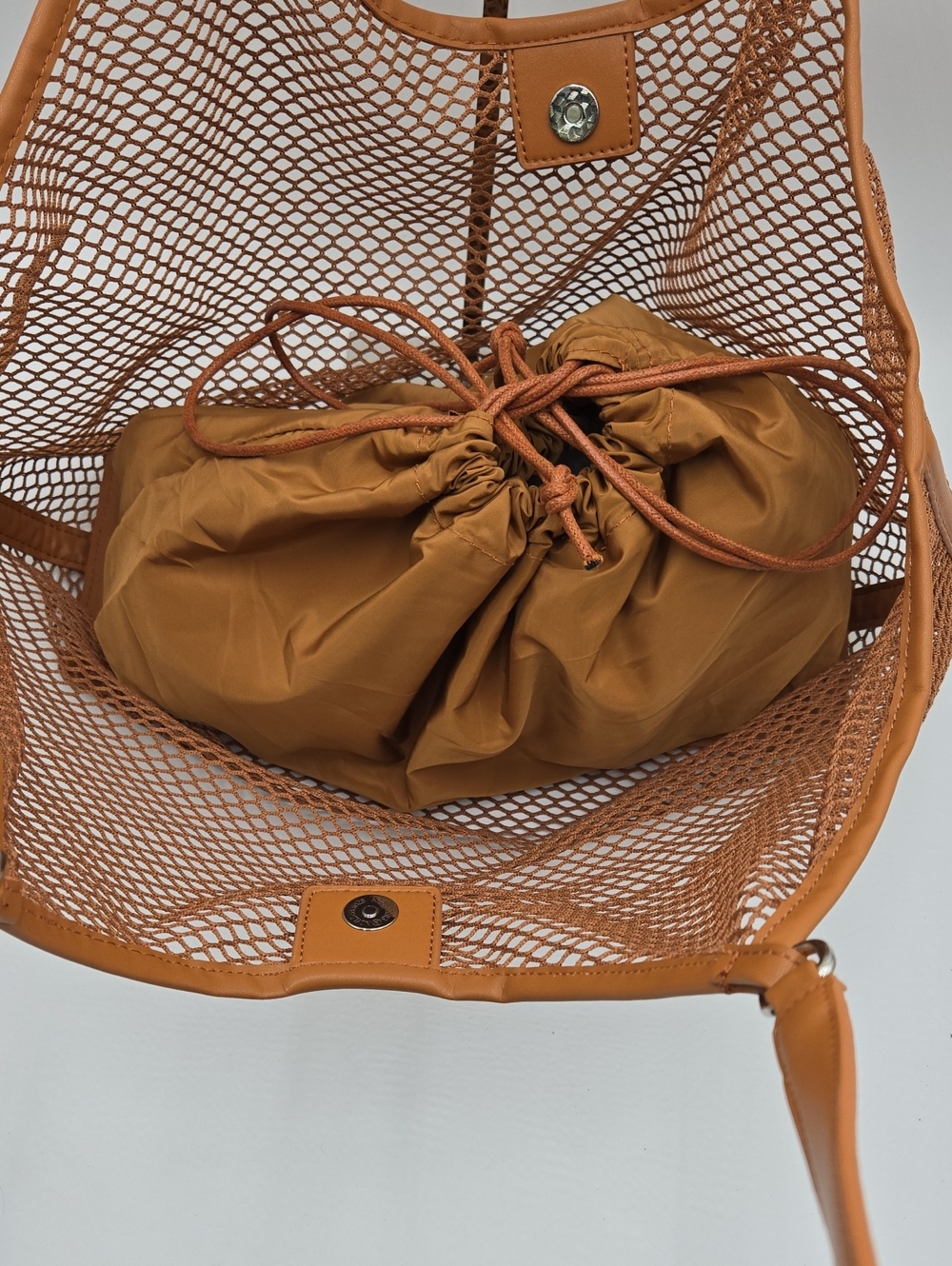 Brown NET HOBO BAG - Picture 8 of 12